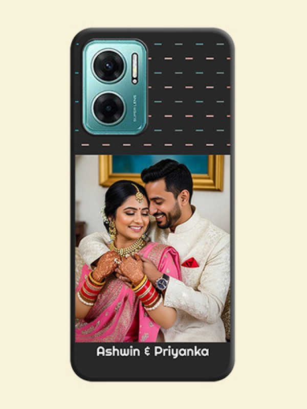 Line Pattern Design with Text on Space Black Custom Soft Matte Phone Back Cover - Xiaomi Redmi 11 Prime 5G