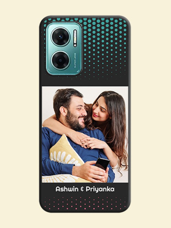 Faded Dots with Grunge Photo Frame and Text on Space Black Custom Soft Matte Phone Cases - Xiaomi Redmi 11 Prime 5G