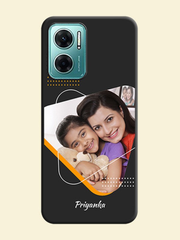 Yellow Triangle on Photo on Space Black Soft Matte Phone Cover - Xiaomi Redmi 11 Prime 5G