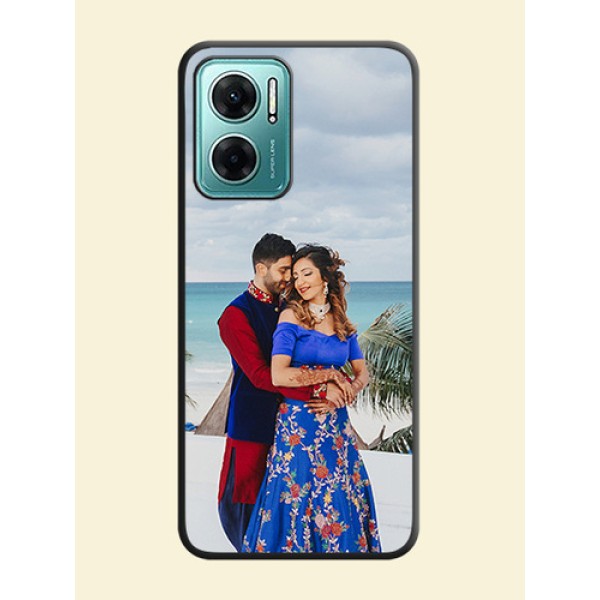 Full Single Pic Upload On Space Black Personalized Soft Matte Phone Covers -Xiaomi Redmi 11 Prime 5G