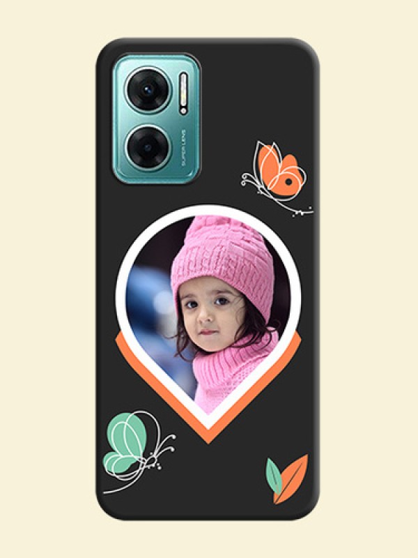 Upload Pic With Simple Butterly Design On Space Black Personalized Soft Matte Phone Covers -Xiaomi Redmi 11 Prime 5G