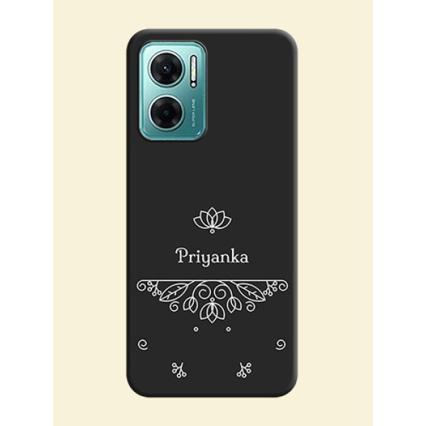 Lotus Garden Custom Text On Space Black Personalized Soft Matte Phone Covers -Xiaomi Redmi 11 Prime 5G