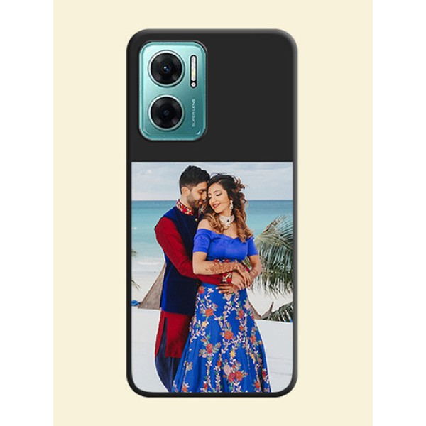 Image Upload With Space Black Color On Custom Soft Matte Mobile Back Cover - Xiaomi Redmi 11 Prime 5G