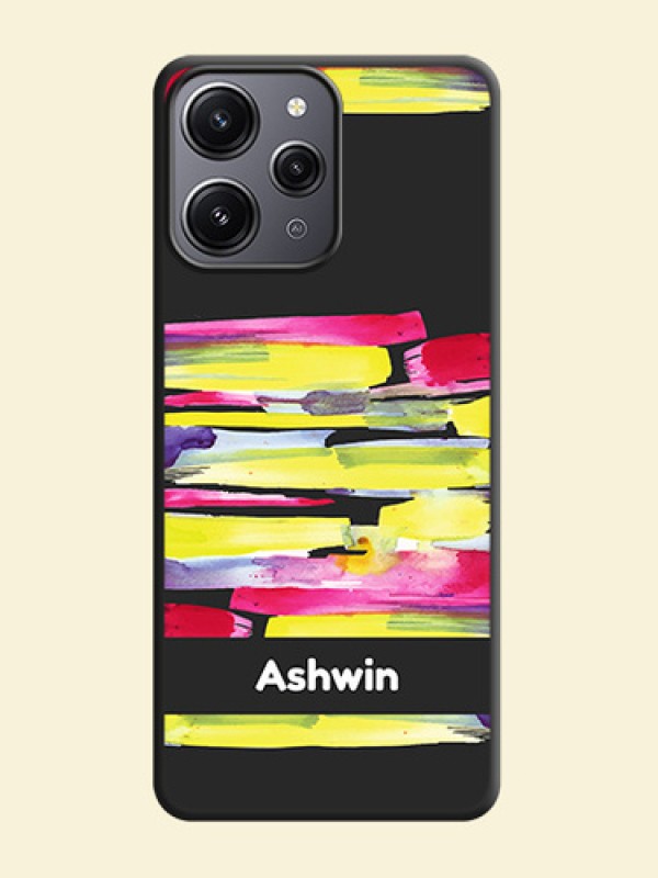Brush Coloured on Space Black Personalized Soft Matte Phone Covers - Redmi 12 4G