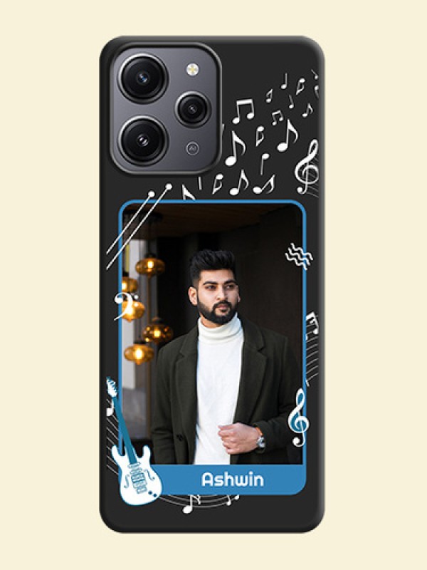 Musical Theme Design with Text - Photo on Space Black Soft Matte Mobile Case - Redmi 12 4G
