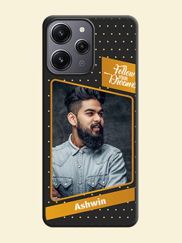 Follow Your Dreams with White Dots on Space Black Custom Soft Matte Phone Cases - Redmi 12 4G