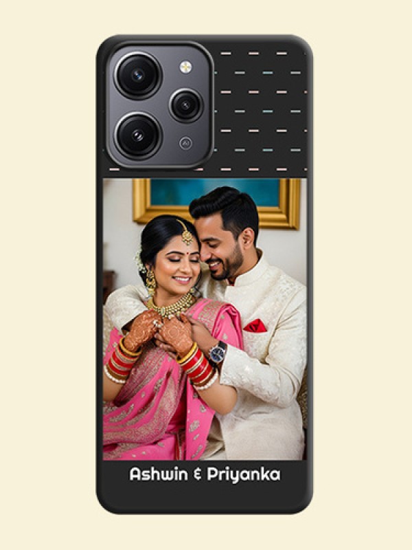 Line Pattern Design with Text on Space Black Custom Soft Matte Phone Back Cover - Redmi 12 4G
