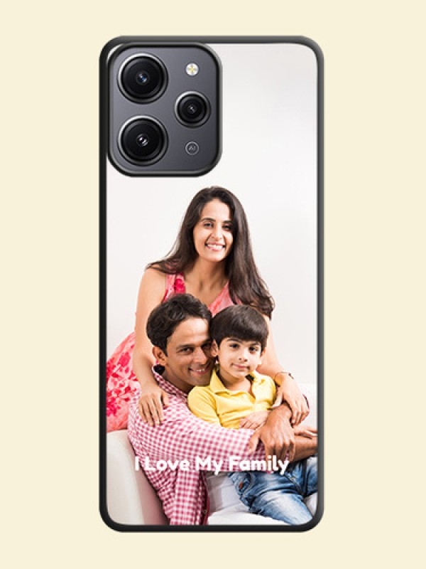 Full Single Pic Upload With Text On Space Black Personalized Soft Matte Phone Covers - Redmi 12 4G