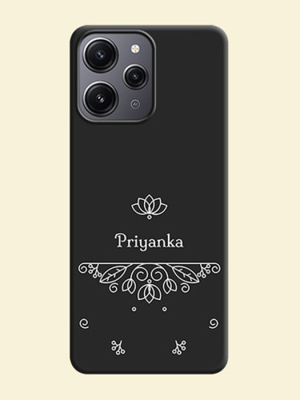 Lotus Garden Custom Text On Space Black Personalized Soft Matte Phone Covers - Redmi 12 4G