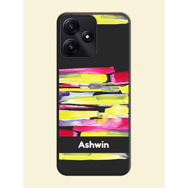 Brush Coloured on Space Black Personalized Soft Matte Phone Covers - Redmi 12 5G Brush Coloured on Space Black Personalized Soft Matte Phone Covers - Redmi 12 5G