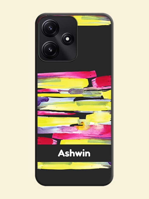 Brush Coloured on Space Black Personalized Soft Matte Phone Covers - Redmi 12 5G