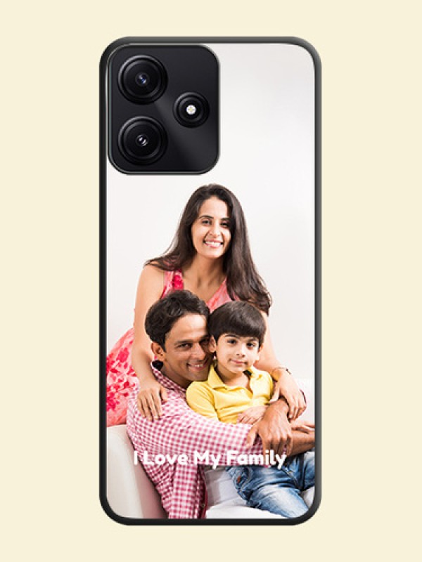 Full Single Pic Upload With Text On Space Black Personalized Soft Matte Phone Covers - Redmi 12 5G