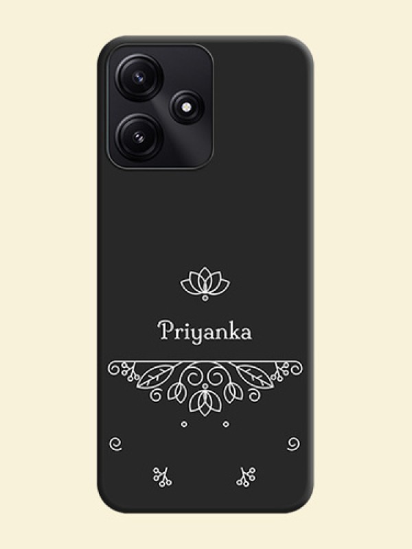Lotus Garden Custom Text On Space Black Personalized Soft Matte Phone Covers - Redmi 12 5G
