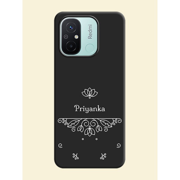 Lotus Garden Custom Text On Space Black Personalized Soft Matte Phone Covers -Xiaomi Redmi 12C