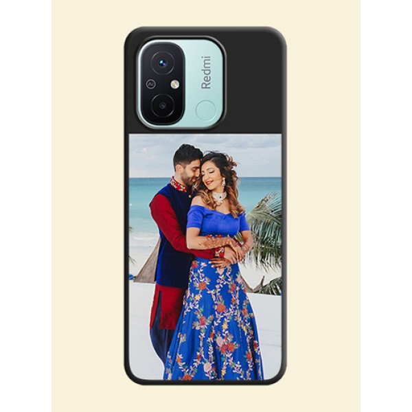 Image Upload With Space Black Color On Custom Soft Matte Mobile Back Cover - Xiaomi Redmi 12C