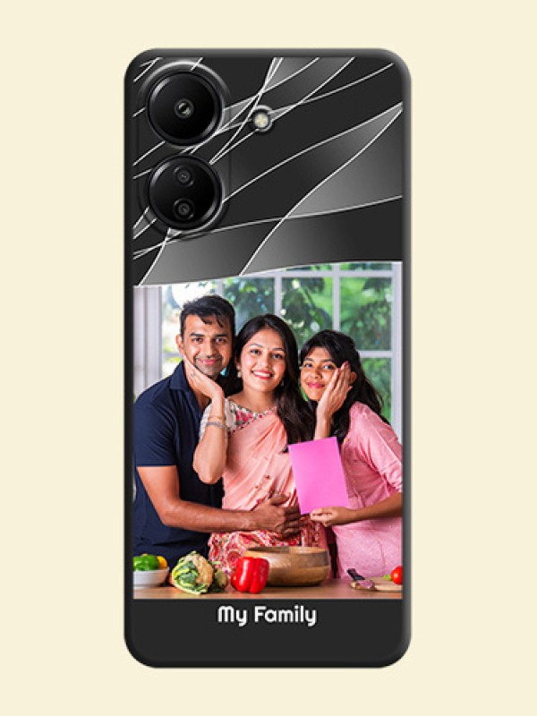 Mixed Wave Lines on Photo On Space Black Custom Soft Matte Mobile Back Cover - Redmi 13C 4G