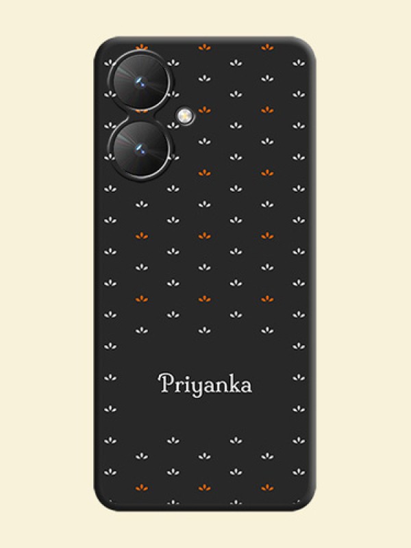 Simple Pattern With Custom Text On Space Black Custom Soft Matte Mobile Back Cover - Redmi 13C 5G