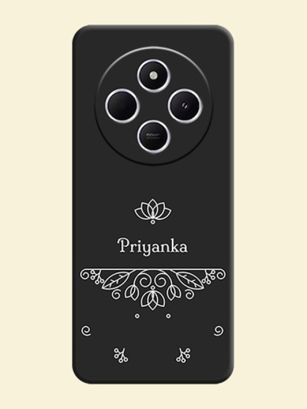 Lotus Garden Custom Text On Space Black Custom Soft Matte Mobile Back Cover - Redmi 14c 5G