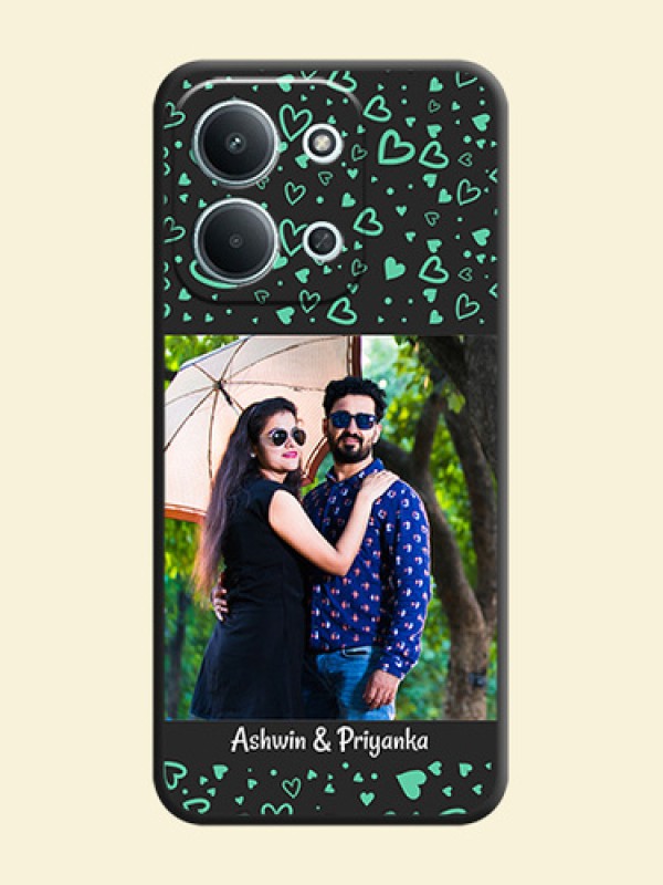 Sea Green Indefinite Love Pattern on Photo On Space Black Custom Soft Matte Mobile Back Cover - Xiaomi Redmi 15C 5G
