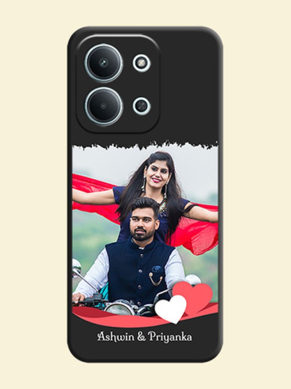 Pin Color Love Shaped Ribbon Design with Text On Space Black Custom Soft Matte Mobile Back Cover - Xiaomi Redmi 15C 5G