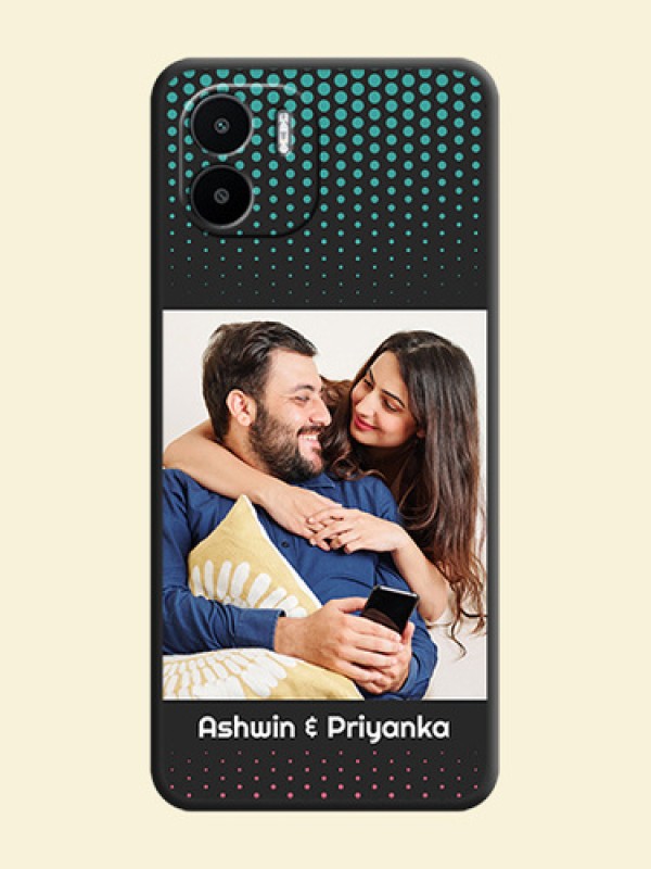 Faded Dots with Grunge Photo Frame and Text on Space Black Custom Soft Matte Phone Cases - Xiaomi Redmi A2