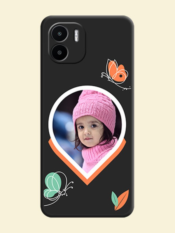 Upload Pic With Simple Butterly Design On Space Black Personalized Soft Matte Phone Covers -Xiaomi Redmi A2