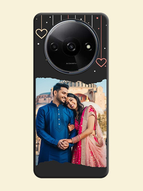 Love Hangings with Splash Wave Picture on Space Black Custom Soft Matte Phone Back Cover - Redmi A3