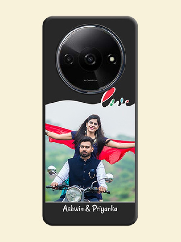 Fall in Love Pattern with Picture - Photo on Space Black Soft Matte Mobile Case - Redmi A3