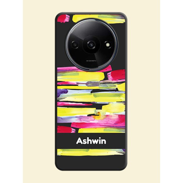 Brush Coloured on Space Black Personalized Soft Matte Phone Covers - Redmi A3 Brush Coloured on Space Black Personalized Soft Matte Phone Covers - Redmi A3