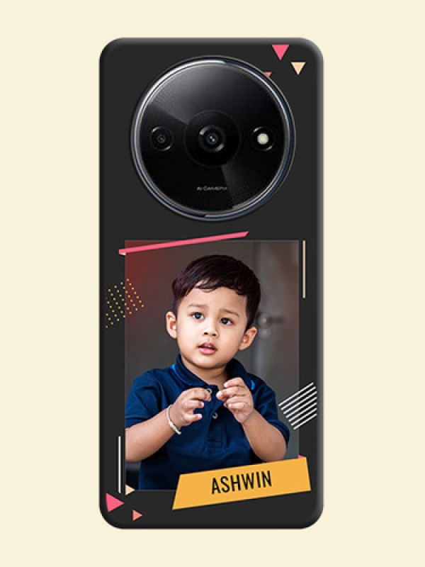 Photo Frame with Triangle Small Dots - Photo on Space Black Soft Matte Back Cover - Redmi A3