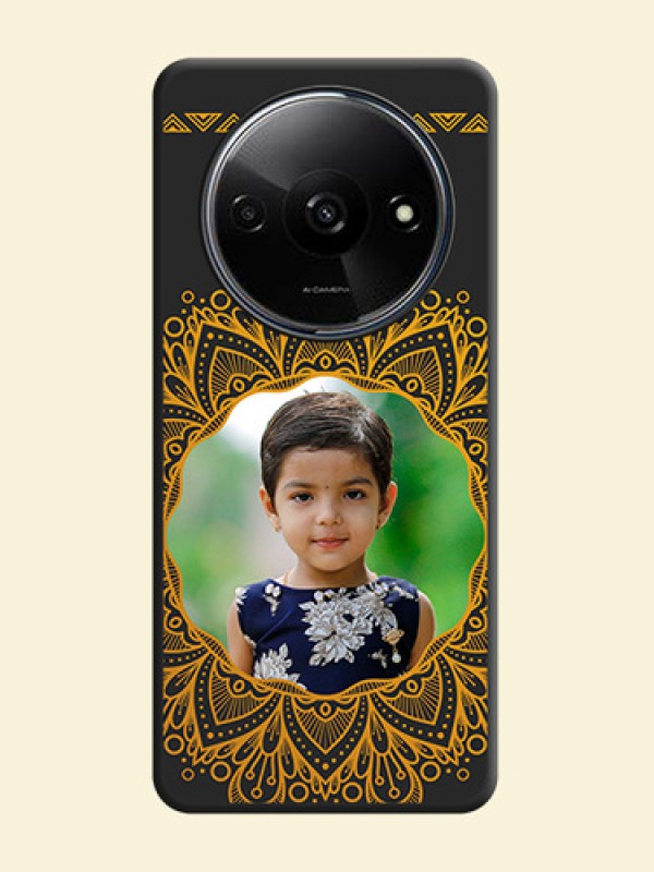 Round Image with Floral Design - Photo on Space Black Soft Matte Mobile Cover - Redmi A3