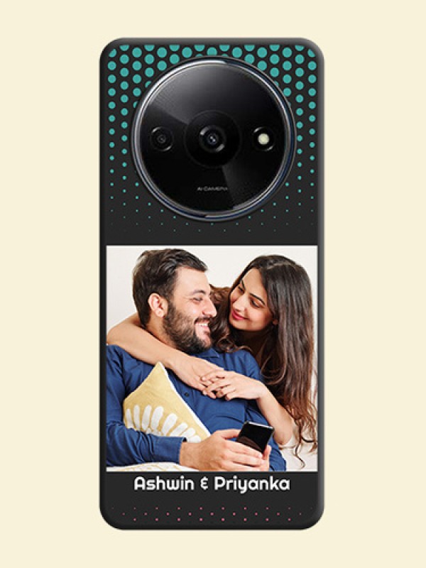Faded Dots with Grunge Photo Frame and Text on Space Black Custom Soft Matte Phone Cases - Redmi A3