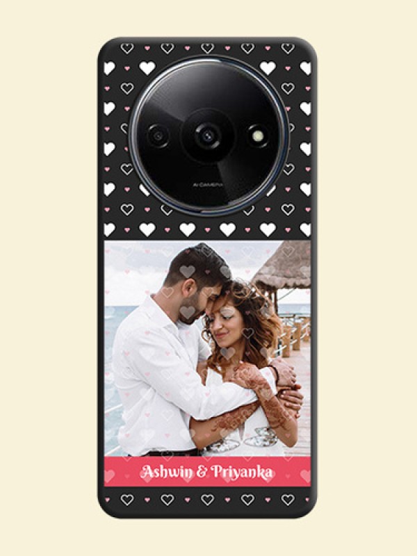 White Color Love Symbols with Text Design on Photo On Space Black Custom Soft Matte Mobile Back Cover - Redmi A3X