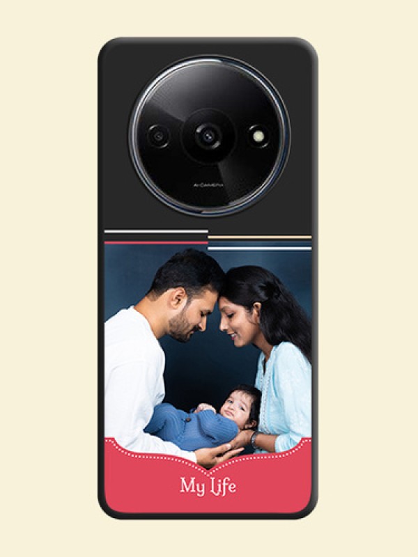 Classic Plain Design with Name On Space Black Custom Soft Matte Mobile Back Cover - Redmi A3X