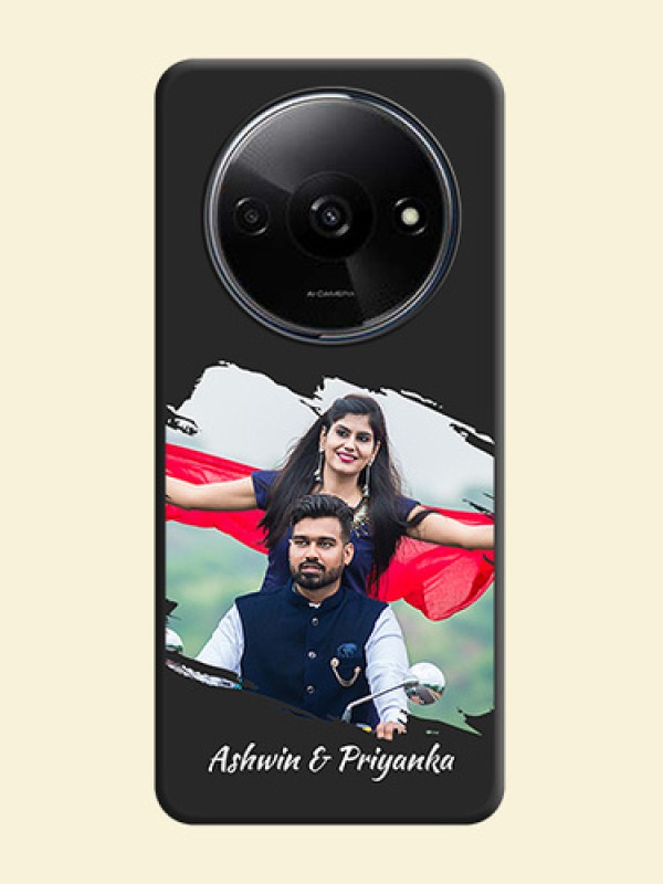 Grunge Brush Strokes on Photo On Space Black Custom Soft Matte Mobile Back Cover - Redmi A3X