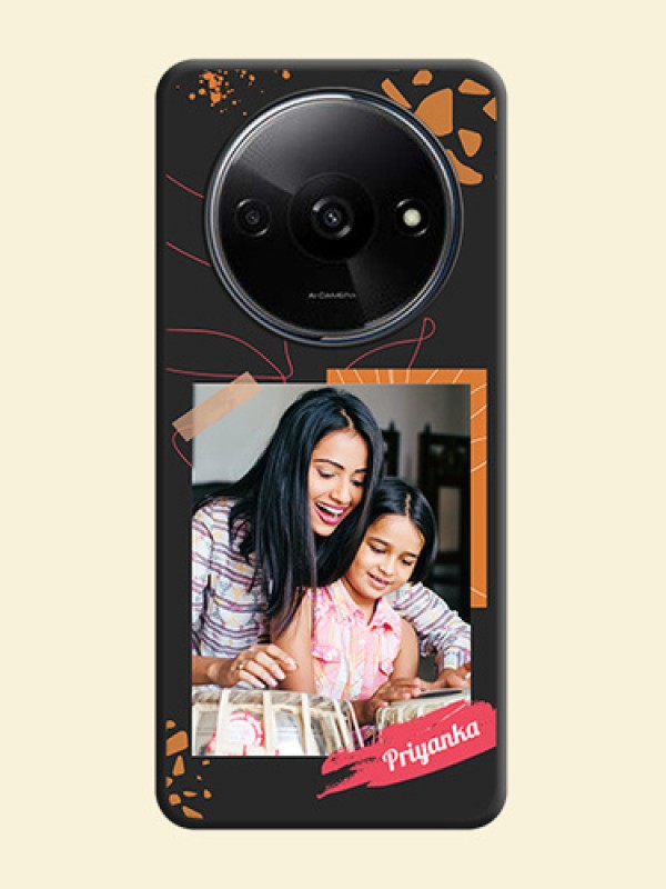 Orange Photo Frame On Space Black Custom Soft Matte Mobile Back Cover - Redmi A3X
