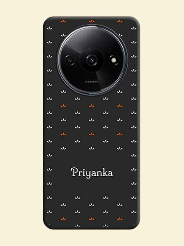 Simple Pattern With Custom Text On Space Black Custom Soft Matte Mobile Back Cover - Redmi A3X
