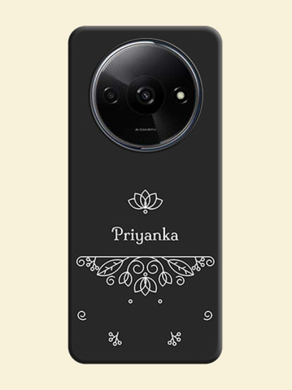 Lotus Garden Custom Text On Space Black Custom Soft Matte Mobile Back Cover - Redmi A3X