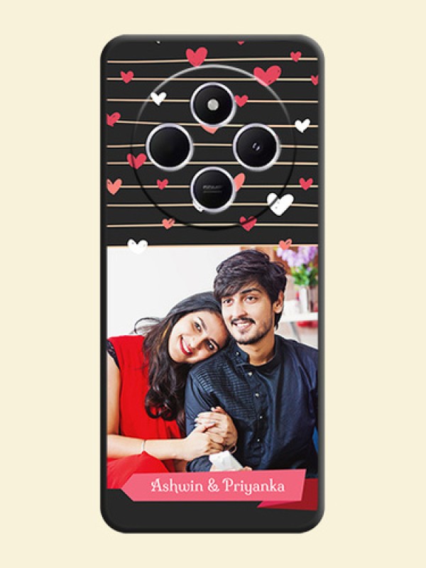 Love Pattern with Name on Pink Ribbon on Photo On Space Black Custom Soft Matte Mobile Back Cover - Xiaomi Redmi A4 5G