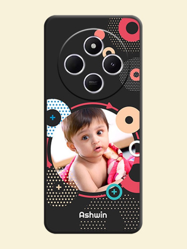 Multicoloured Round Image On Space Black Custom Soft Matte Mobile Back Cover - Xiaomi Redmi A4 5G