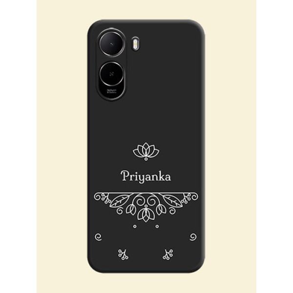 Lotus Garden Custom Text On Space Black Custom Soft Matte Mobile Back Cover - Xiaomi Redmi A7 Pro 5G