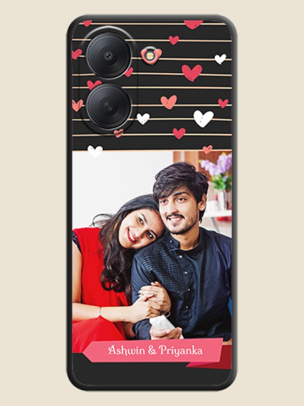 Love Pattern with Name on Pink Ribbon on Photo On Space Black Custom Soft Matte Mobile Back Cover - Xiaomi Redmi A7