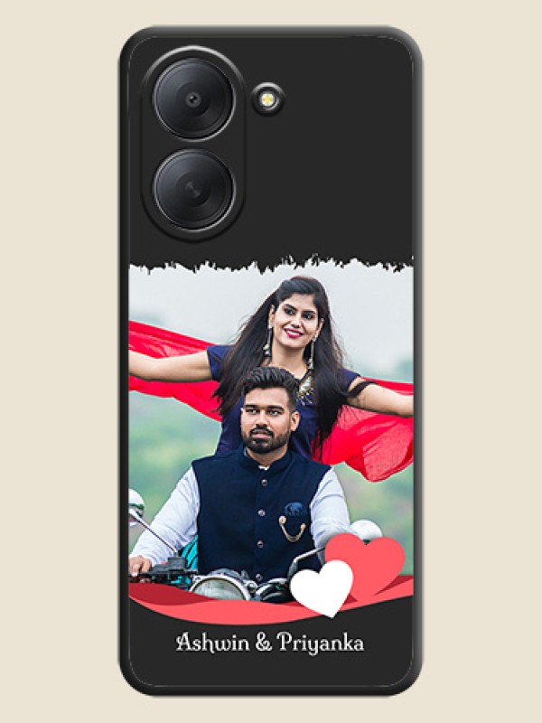 Pin Color Love Shaped Ribbon Design with Text On Space Black Custom Soft Matte Mobile Back Cover - Xiaomi Redmi A7
