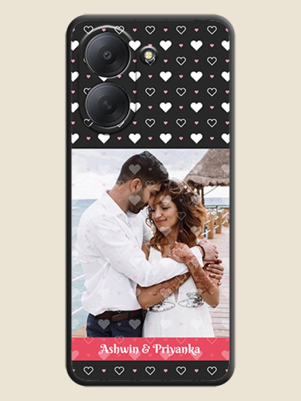 White Color Love Symbols with Text Design on Photo On Space Black Custom Soft Matte Mobile Back Cover - Xiaomi Redmi A7