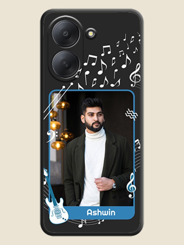 Musical Theme Design with Text on Photo On Space Black Custom Soft Matte Mobile Back Cover - Xiaomi Redmi A7