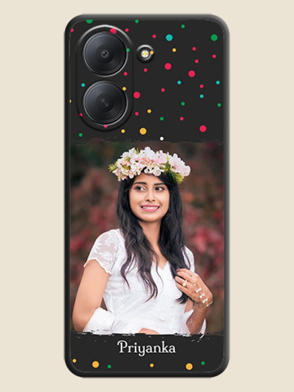 Multicolor Dotted Pattern with Text On Space Black Custom Soft Matte Mobile Back Cover - Xiaomi Redmi A7