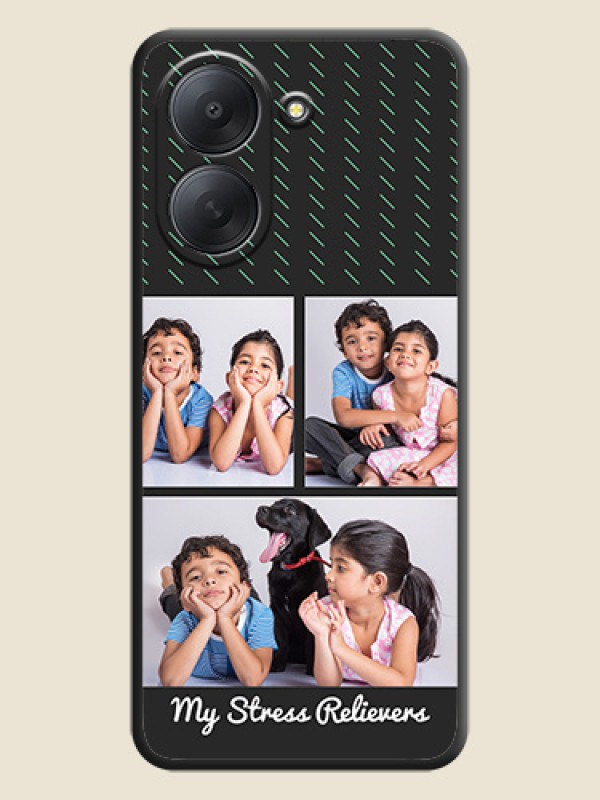 Cross Dotted Pattern with 2 Image Holder On Space Black Custom Soft Matte Mobile Back Cover - Xiaomi Redmi A7