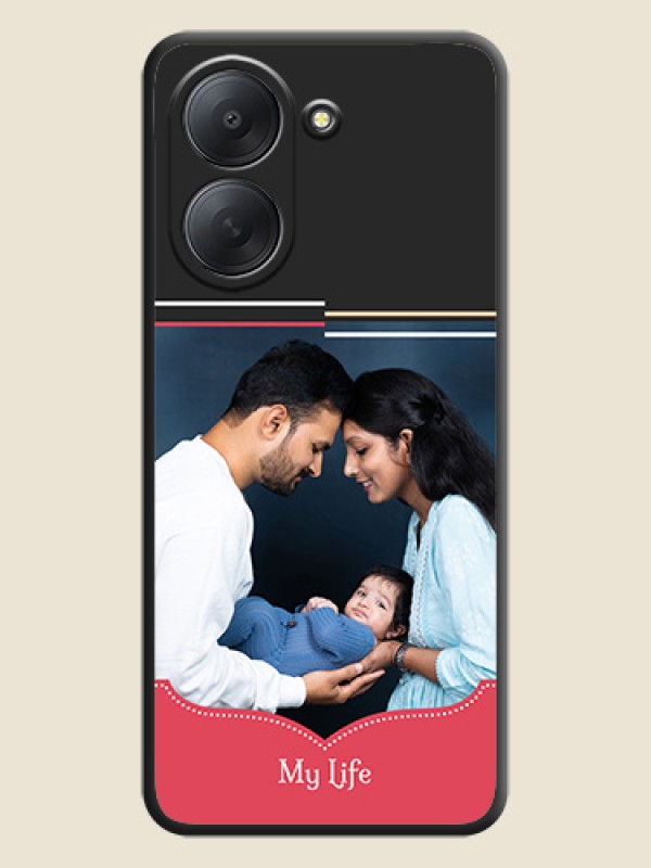 Classic Plain Design with Name On Space Black Custom Soft Matte Mobile Back Cover - Xiaomi Redmi A7