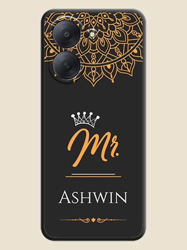 Mr Name with Floral Design On Space Black Custom Soft Matte Mobile Back Cover - Xiaomi Redmi A7