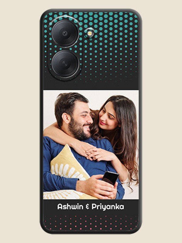 Faded Dots with Grunge Photo Frame and Text On Space Black Custom Soft Matte Mobile Back Cover - Xiaomi Redmi A7